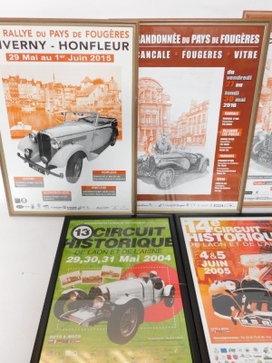 French Rallye Du Pays de Fougeres posters, Giverny-Honfleur 2015, 67cm x 47cm, Dinard-Fougeres 2002 59cm x 39cm, Loheac-Dinard 2007, 66.5cm x 46cm,Cancale-Fourgeres-Vitre 2016, 67cm x 47cm and Saint Brieuc-San Malo-Fourgeres 2014, 67cm x 47cm, together w - 3