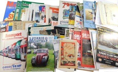 Motoring ephemera, including Silverstone and other race meeting programmes, 1960's and 70's, racing car show brochures, Motor Magazine, The Light Car Newsletter and The Vintage Sports-Car Club Bulletin. (1 box)