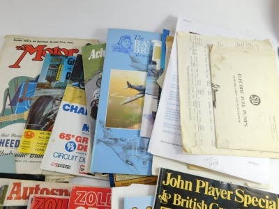 Motoring ephemera, including Silverstone and other race meeting programmes, 1960's and 70's, racing car show brochures, Motor Magazine, The Light Car Newsletter and The Vintage Sports-Car Club Bulletin. (1 box) - 2