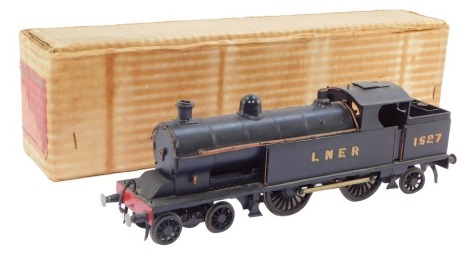 A scratch built O gauge model of a Tilbury tank locomotive, LNER black livery, 4-4-2, 1527.