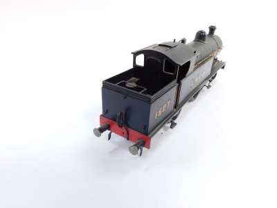 A scratch built O gauge model of a Tilbury tank locomotive, LNER black livery, 4-4-2, 1527. - 5