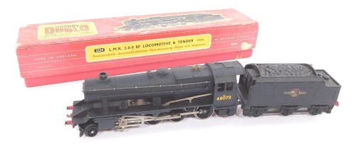 A Hornby OO gauge locomotive and tender, British Rail black livery, 2-8-0, 48073, boxed.