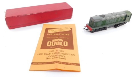 A Hornby OO gauge Bo-Bo diesel electric locomotive, British Rail green livery, D8017, boxed.