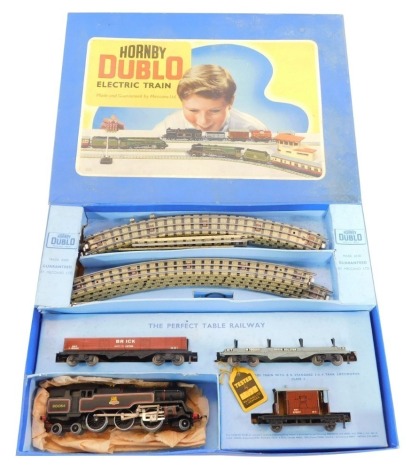 A Hornby OO gauge electric train set, containing a tank goods train, British Rail black livery, 2-6-4, 80054, three wagons and track, EDG18, boxed.