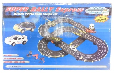 A Mega Motors Super Rally Express electric power road racing set, scale 1:43, catalogue no 372-4527, boxed.