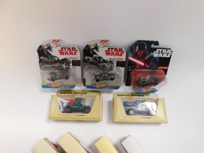 Matchbox models of Yesteryear die cast vintage trucks, boxed and unboxed, together with Hot Wheels Star Wars vehicles, in blister packs. (a quantity) - 2