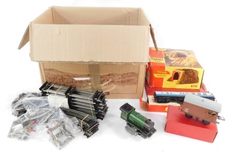 Hornby O gauge railway, including a type 30 locomotive, wagon and track, OO gauge railway, including diesel and electric locomotives, coaches, wagons, etc. (a quantity)