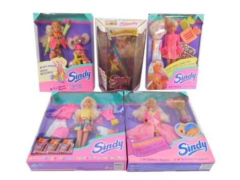 A Sindy Let's Dance figure, Royal Academy of Dancing Association, Hair Dazzle, Coiff'style, Sindy and Cycling Sam and Zoe Tricycle, Sindy I Love Glitter Nails, with glitter polish and stickers, and Sindy Mix'N'Match, all boxed. (5)