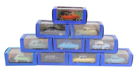 Atlas die cast models of TinTin vehicles "en voiture TinTin", all boxed. (10)