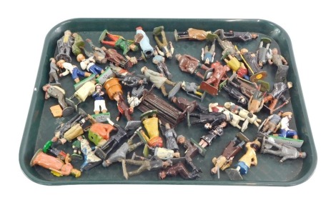 Vintage and retro cold painted lead figures, including policeman, nurses, farmers, sailors, historical figures, etc. (a quantity)