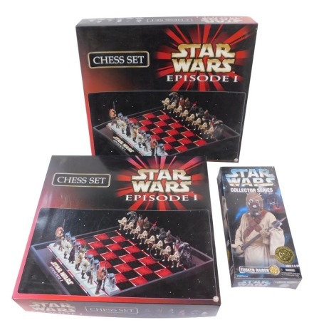 Two Star Wars chess sets, Episode 1., together with a Collector's Series figure of Tusken Raider., Kenner Collector's Series, 27758/27754, all boxed. (3)