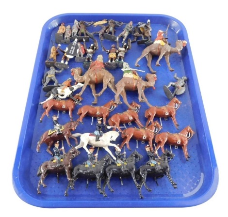 Britains and other painted lead soldiers, including Zulu Warriors, Arabs on camels, soldiers on horseback, etc. (a quantity)