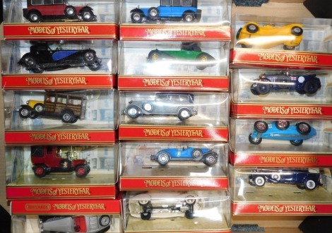 Matchbox Models of Yesteryear, die cast vintage motor cars, racing cars and vintage trucks, all boxed. (a quantity)