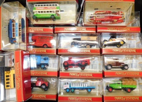 Matchbox Models of Yesteryear, die cast models of vintage trucks, trams, buses and lorries, all boxed. (a quantity)