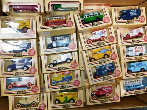 Lledo die cast model vintage buses, single and double decker, trucks and other vehicles, boxed. (a quantity)