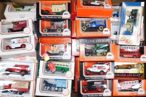 Lledo die cast model vintage buses, horse drawn vehicles, vintage trucks, steam tractor and other vehicles, all boxed. (a quantity)