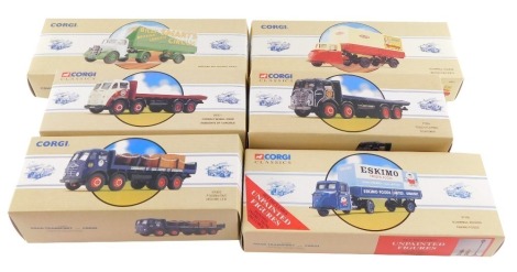 Six Corgi die cast vintage lorries, comprising 97300., 97911., 97971., 97335., 97955., and 97956, all boxed.