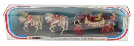 A Corgi die cast model of the 1902 State Landau Her Majesty's Silver Jubilee 1977, boxed.