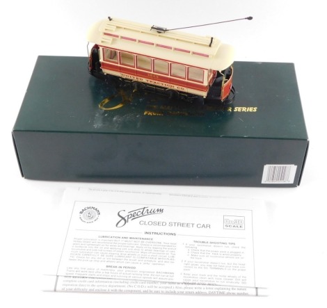 A Bachmann Spectrum die cast model of a United Traction Company Tram Car, 1623, boxed.