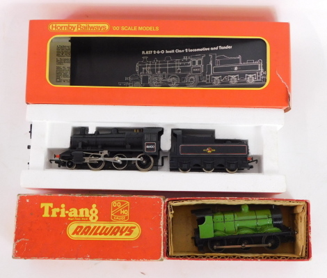 A Hornby OO gauge Ivatt Class II locomotive and tender, 2-6-0, 46400, R857., together with a Class 3F tender loco, 0-6-0, R251, both boxed. (2)