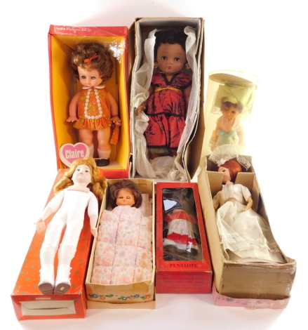 Assorted dolls, including a Pedigree doll, Claire doll and Snopo Musical bride doll. (a quantity)