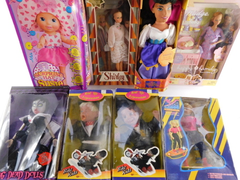 Collectors dolls, boxed, including Esmeralda from The Hunchback of Notre Dame, Bike Kids, Surprise Hat Susie and Living Dead Dolls Fashion Victims. (8)