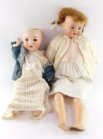 An Armand Marseille bisque headed doll model no. 996, A9M, together with a further doll 995, A10M. (2, AF)