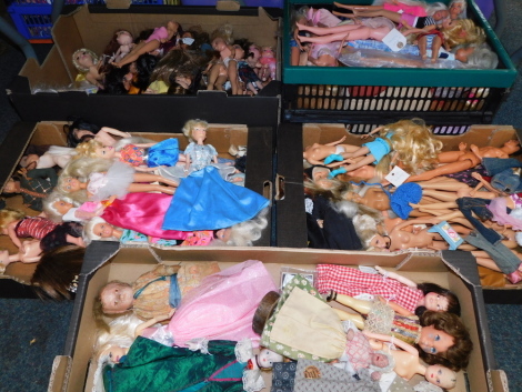 Barbie and Sindy dolls, French dolls and others. (5 boxes)