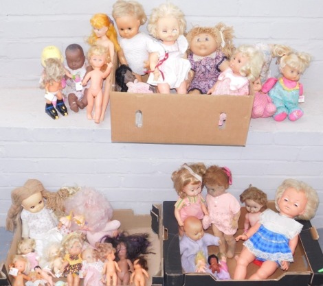 A group of dolls, to include baby dolls, Magic Stroller Baby, plastic figures, babies, etc. (3 boxes)