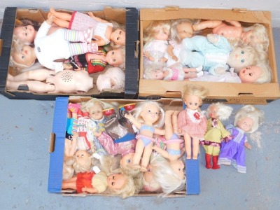 A group of collectors dolls, one with light centre, various part bodies, a Rock and Dancer, mermaid and other dolls. (3 boxes)