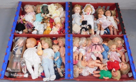 A group of dolls, to include Babyface, plastic limbed 1990 china dolls, and others. (4 boxes)