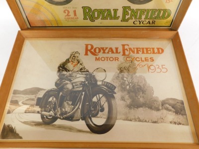 A poster for Royal Enfield Motorcycles for 1935, framed and glazed, 47cm high, 72cm wide. - 2