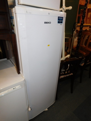 A Beko A Plus frost free upright freezer, model TFF546APW.