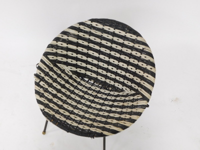 A 1960's plastic woven child's chair, with black metal base, in the manner of Conran. - 2