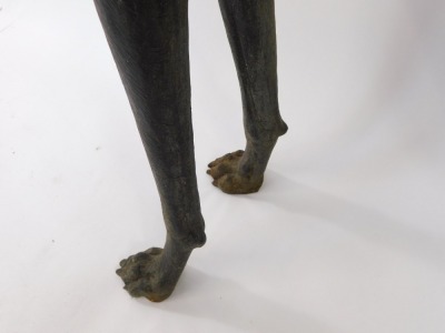 A large spelter figure of a greyhound, modelled in standing pose, head to the left, 95cm high, approximately 106cm wide. - 5