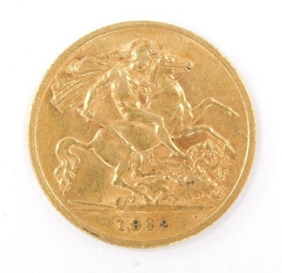 A George V gold half sovereign 1912, 4.0g. - 3