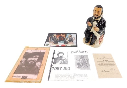 A Kevin Francis pottery character jug modelled as Pavarotti, by Doug Tootle, limited edition 291/2000, printed marks, with certificate.