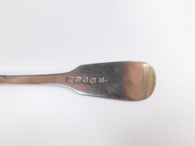A Victorian silver fruit spoon, fiddle and shell pattern with engraved decoration, John Aldwinckle and Thomas Slater, London 1887, 2.6toz. - 5