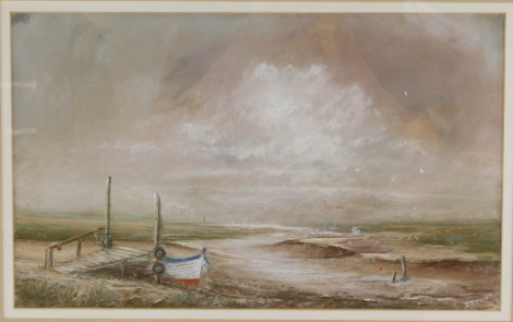 Jan Tyler (British, 20thC/21stC). Low Tide, Morston, Norfolk., pastel, signed, 56.5cm high, 45.5cm wide.