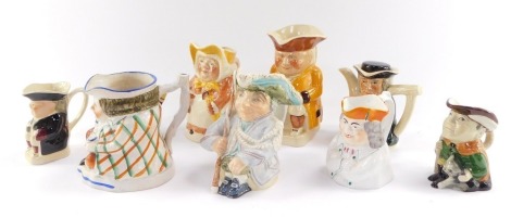 A group of 19thC and later character jugs, including Wedgwood, Tony Wood, and Shorter and Son. (9)