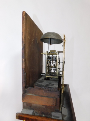 Attributed to John Boot of Sutton-In-Ashfield, a Georgian oak and mahogany longcase clock, the rectangular dial with brass cherub spandrels, silvered chapter ring bearing Roman numerals, date aperture, single train movement with bell strike, the hood with - 4