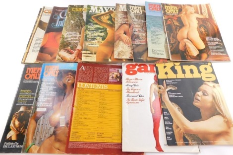 Gentlemen's glamour magazines, to including Game, King, Men Only, Mayfair and Club International. (a quantity)