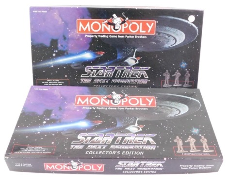 Two Monopoly Star Trek's The Next Generation sets, Collectors Edition, boxed.