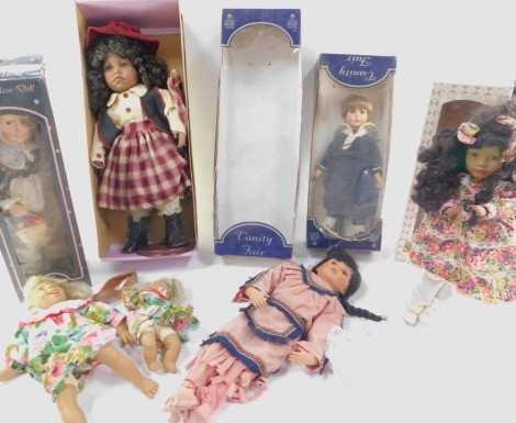 Leonardo and other collector's dolls, some boxed (7)