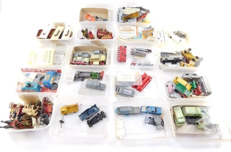 Die cast vehicle parts, Airfix accessories and sundries.