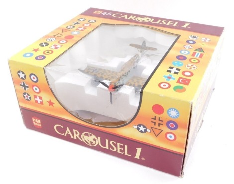 A Carousel 1 die cast model F A Messerschmitt 109E "Emil", North Africa camouflage, Leutnant Werner Schroer, April 1941, 7102, boxed. We have instructions from the vendor to sell without reserve.