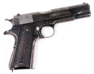 A deactivated Colt .45" semi automatic government model pistol, Ser. No. C185656, barrel length 5". Certificate No. 158119 was issued on the 25/11/2020 and the cost of changing the gun from the old British certification to the new European Union rules w