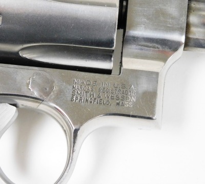 A deactivated Smith & Wesson .44" Magnum revolver, Ser. No. AUY5805, barrel length 6". Certificate No. 157554 was issued on the 02/10/2020 and the cost of changing the gun from the old British certification to the new European Union rules was £250 but i - 2