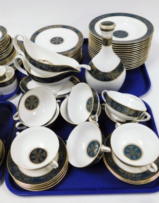 A Royal Doulton Carlyle pattern part tea and dinner service, comprising coffee cans and saucers, large coffee pans, coffee pot, teapot, milk jugs, gravy boats and stands, ladle, tureens, vinaigrette, dinner plates, etc. (a large quantity) - 5