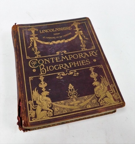 W T Pike & Co. Lincolnshire At Opening of XX Century Contemporary Biographies, in a leather gilt hall binding with marbled interior, dated 1907.